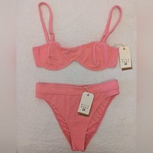 NWT set Billabong Eco So Dazed Olivia Underwire Bikini Top & Maui Rider Bottoms